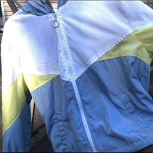White, blue, and yellow New Look windbreaker